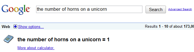 The Number of Horns on a Unicorn
